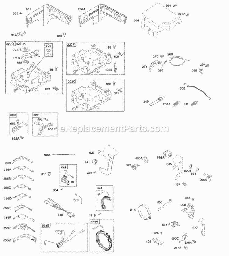 Controls Governor Spring Ignition Diagram and Parts List for 122332-4115-B8  Briggs and Stratton Engine